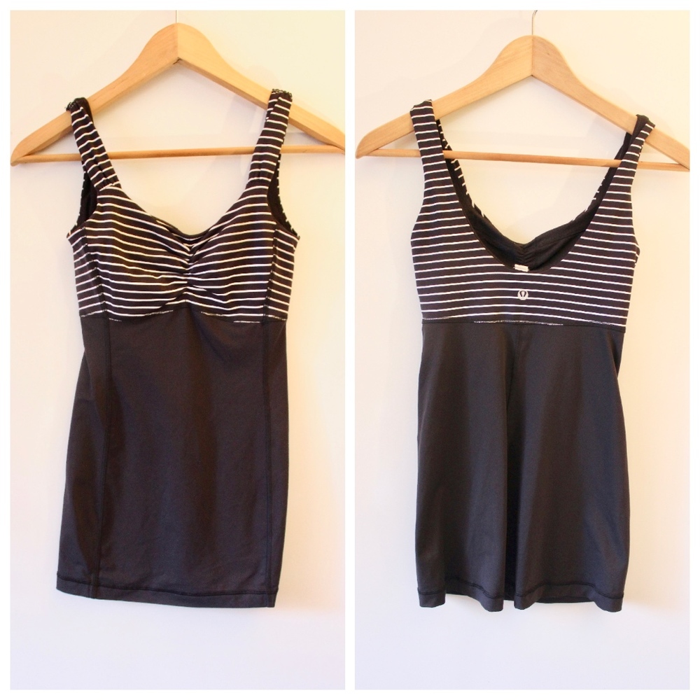 Nwot Lululemon Tank Top - Stripped White / Black